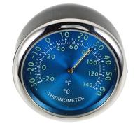Luxshiny Thermomètre Voiture Phosphorescent Bleu Horloge Quartz Précise, Affichage Numérique Température Intérieure, Mini Thermomètre Tableau de Bord Multifonction pour Conduite Nocturne