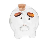 Luxshiny Tirelire en Verre Transparent pour Garçon et Pot à Pourboires Design Créatif de Bureau Décoration de Table 1 Pièce