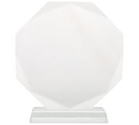 Luxshiny Trophée en Cristal Transparent Plaque Octogonale 140 MM à Graver Soi-Même pour Récompense Employé Souvenir Bureau Personnalisé