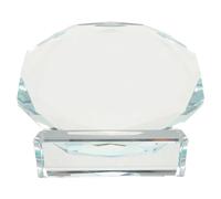 Luxshiny Trophée en Cristal Véritable Octogonal 140 Mm, Plaque de Récompense à Graver Personnalisable, Verre Transparent Lourd, Présent Commémoratif pour Distinctions Sportives