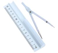 Luxshiny Trousse de Fournitures Scolaires Règle à Compas Bleu en Plastique et Métal, Précision Élevée pour Élèves du Secondaire, pour Mesures et Dessin Géométrique