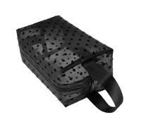 Luxshiny Trousse de Maquillage Portable Grosse Capacité en Maille Nylon Noire de Cœur Facile D'accès, pour Voyager et Organiser Vos Cosmétiques pour Voyager et Organiser Vos Cosmétiques