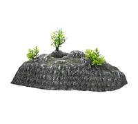 Luxshiny Turtle Basking Platform Rock-Shaped Resin Decoration with Hiding Hole for Reptiles and Aquarium Habitat