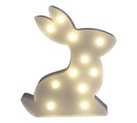 Luxshiny Veilleuse LED Lapin Blanche, Lampe de Chevet Décorative sans Piles, Lumière D’ambiance Douce pour Chambre D’garçon et Filles, Petite Lampe Néon LED Économe en Énergie, Décoration