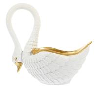 Luxshiny Vide-Poche en Résine Forme Cygne Blanc, Plateau Décoratif Multifonction pour Rangement Clés, Bijoux et Accessoires, Décoration de Table Nordique, Organisateur Bureau et Salon