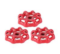 Luxshiny Volant Métallique Rouge 6X6 MM Surface Polie, Lot de 3 Poignées Décoratives pour Robinet, Adapté à Usage Domestique et Arrêt Radiateur Ancien