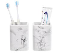 Luxspire 2 PCS Porte-brosses à Dents, Gobelets à Brosses en Diatomite à Dents à Séchage Rapide pour la Salle de Bain, Porte-brosses à Dents Électriques et Porte-Dentifrice, Marbre