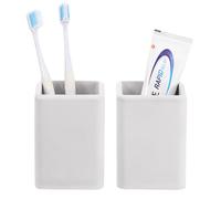 Luxspire 2 PCS Porte-brosses à Dents, Gobelets à Brosses en Diatomite à Dents à Séchage Rapide pour la Salle de Bain, Porte-brosses à Dents Électriques et Porte-Dentifrice, Gris Clair