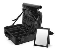 Luxspire Malette Maquillage, Trousse Maquillage Femme avec Trois Étages,Portable avec Miroir Valise Maquillage, Sac de Toilette pour Femme avec Compartiment Réglable - Noir