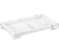 Luxspire Plateau Bijoux Rectangulaire en Résine, Plateau de Rangement de Salle de Bain Organisateur de Maquillage Toilette, Plateau Décoratif pour Bijoux Cosmétique Bougies Savon, M - Blanc