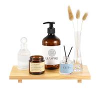 Luxspire Plateau de Salle de Bain en Bois, Plateau de Comptoir avec Support, Plateau Surélevé à Savon pour Comptoir de Évier de Cuisine, Décor de Salle de Bain Vintage Farmhouse, Bois