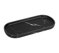 Luxspire Plateau Décoratif Ovale en Résine, Plateau de Rangement pour Toilette, Organisateur de Salle de Bain, Porte Bijoux Rangement pour Ranger Bougies, Savon, Décoration Idéale, Encre