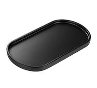 Luxspire Plateau Décoratif Ovale en Résine, Plateau de Rangement pour Toilette, Organisateur de Salle de Bain, Porte Bijoux Rangement pour Ranger Bougies, Savon, Décoration Idéale, M - Noir Mat