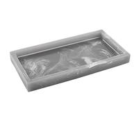 Luxspire Plateau Décoratif Rectangulaire en Résine, Plateau de Rangement pour Réservoir de Toilette de Salle de Bain, Plateau Bijoux pour Tissus Savon Serviette Plante, S - Encre Gris