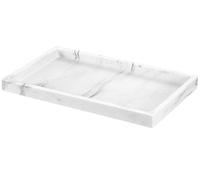 Luxspire Plateau Décoratif Rectangulaire en Résine, Plateau de Rangement pour Réservoir de Toilette de Salle de Bain, Plateau Bijoux pour Tissus Savon Serviette Plante, M - Blanc