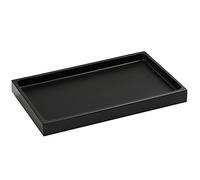 Luxspire Plateau Décoratif Rectangulaire en Résine, Plateau de Rangement pour Réservoir de Toilette de Salle de Bain, Plateau Bijoux pour Tissus Savon Serviette Plante, M - Noir Mat