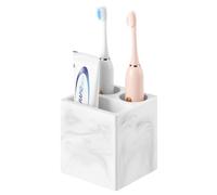 Luxspire Porte-Brosse à Dents à Séchage Rapide pour Salle de Bain, 3 Fentes Organisateur de Brosse à Dents et Dentifrice Electrique en Diatomite pour Salle de Bain, Cuisine, Vanité, Marbre Blanc
