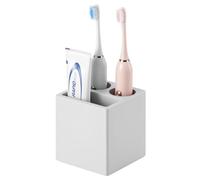 Luxspire Porte-Brosse à Dents à Séchage Rapide pour Salle de Bain, 3 Fentes Organisateur de Brosse à Dents et Dentifrice Electrique en Diatomite pour Salle de Bain, Cuisine, Vanité, Gris Clair