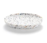 Luxspire Porte-Savon, Boîte à Savon en Résine Support de Savon Ovale avec Motif pour Salle de Bain, Douche, Cuisine pour Ranger Bougie, Savon, Terrazzo