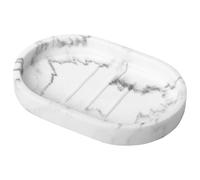 Luxspire Porte-Savon Ovale avec Design Surélevé pour Évier de Salle de Bain et Comptoir de Cuisine - Gravier Blanc