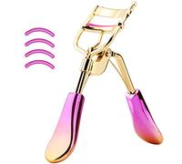 Luxspire Recourbe-cils avec 4PCS Embout Gomme, Professionnel Poignée Cils Beauté Maquillage Outil Convient Toutes Les Formes D'oeil, Rose Rouge