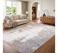 Luxstein Tapis Salon Beige Moderne Abstrait Lavable Antidérapant à Poils Courts Effet Laine, Tapis Chambre pour Cuisine Couloir Entrée, 200x300 cm