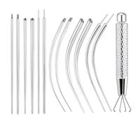 LuxStellar Kit de coniques pour piercing 16G et 18G, 13 pièces - Outils d'aide au piercing comprenant une pince à piercing, des aiguilles et un outil de changement pour les piercings à bille