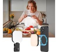 LUXSURE Lumiere Téléphone Magnétique pour Selfie, Ring Light Téléphone Portable, Lumiere Photo avec Batterie et Pince, Luminosité 15 Niveaux, Idéal pour Photographie de Voyage, Prise de Vue Détaillée