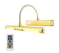 LUXSWAY Picture Light Télécommande sans fil 180 Degree Auto Off Time Preset Dimmable Éclairage LED pour Artwork/Pictures/Diplomas-Gold