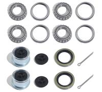 LUXTRKSTO Lot de 2 roulements de moyeu de remorque L44649 L44610 pour essieu droit de 3,8 cm, kits de roulements de broche de remorque avec joints de graisse 12192TB, capuchons anti-poussière de 4,98