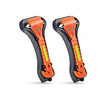 Luxtude Lot de 2 brise-vitres et coupe-ceinture de sécurité, outil d'urgence de voiture avec coupe-ceinture de sécurité, marteau de sécurité 2 en 1, kit d'outils de sauvetage automobile en acier au
