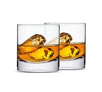 LUXU Lot de 2 grands verres à whisky en cristal, 368,5 g, base lourde, verres à base lourde, verres à whisky pour boire bourbon, scotch, cocktails, cognac