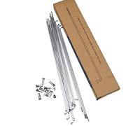 LUXU Lot de 36 rayons de vélo en acier coudés 14 G J avec tétons en laiton, rayons en acier pour VTT, vélo électrique, descente, trekking, vélo de ville (198 mm argenté)