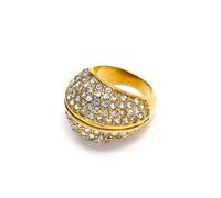 Luxueuse bague en acier avec diamants pour femme avec pierres blanches, rouges et vertes, robustes et résistantes aux allergies, taille 6 à 10, White, Comme décrit, Comme décrit.