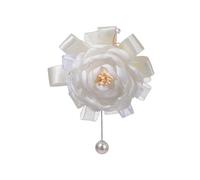 Luxueuse broche de poignet en forme de pivoine satinée pour mariée demoiselle d'honneur bouquet de mariage avec bande élastique réglable, Cornate, Comme décrit