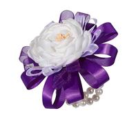 Luxueuse broche de poignet en forme de pivoine satinée pour mariée demoiselle d'honneur bouquet de mariage avec bande élastique réglable, Wrist flower, Comme décrit