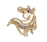 Luxueuse broche équestre en strass pour homme et femme - Légère - 3 g - Kirsite avec surfaces polies - Cadeau robuste en alliage de zinc, taille unique, Comme décrit