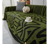 Luxueuse housse de canapé en peluche, lavable et respirante, housse de canapé pour animaux de compagnie, universelle, convient pour 1/2/3/4 places, anti-poussière, couverture douce, vert, 180 x 150 cm