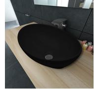 Luxueuse Vasque à poser en céramique Ovale Noire 40 x 33 cm