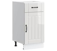 Luxueux Best* Armoire de cuisine - Armoire basse/meuble bas d'évier, Lucca blanc brillant bois ingénierie Juin98501186