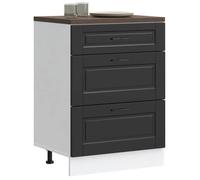 Luxueux Best* Armoire de cuisine - Armoire basse/meuble bas d'évier, Porto noir bois d'ingénierie Juin47581066