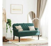 Luxueux Best* Banc avec dossier vert foncé 119,5x64,5x75cm velours - Banc coffre salon *Mai16766