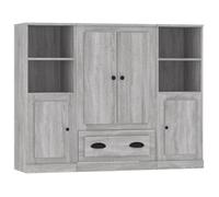 Luxueux Best*Buffet de couloir - Meuble Étagère pour rangement de cuisine/salon -s 3 pcs sonoma gris - Bois d'ingénierie 192759