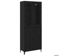 Luxueux Best*Buffet haut - Meuble Étagère pour rangement de cuisine/salon - Armoire 2 pcs Chêne noir 69,5x34x180 cm 262850