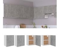 Luxueux Best* Lot de 2 Armoires suspendues/Placard Cuisine mural - ""Lyon"" Gris béton Bois d’ingénierie Juin66760149