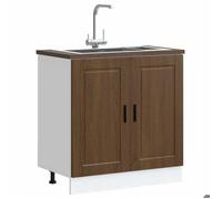 Luxueux Best* Meuble bas pour évier/lavabo - Armoire bas de cuisine, Porto chêne marron bois ingénierie Juin34202546