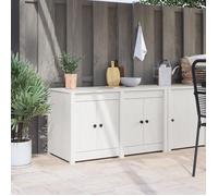 Luxueux Best* Meuble de cuisine - Armoire basse/meuble bas d'évier, d'extérieur blanc 106x55x64 cm en bois massif de pin