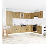 Luxueux Best* Meuble de cuisine ""Kalmar"" avec doubles évier/lavabo - Armoire bas de cuisine,s en chêne artisan, bois d'ingénierie