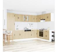 Luxueux Best* Meuble de cuisine ""Kalmar"" avec doubles évier/lavabo - Armoire bas de cuisine,s en chêne sonoma en bois d'ingénierie