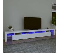Luxueux Best*Meuble TV avec lumières LED - JMS - Support TV/TABLE TV - Meuble salon - Blanc 290x36,5x40cm M4366596471985